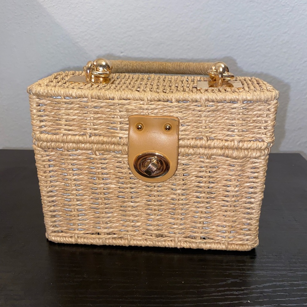 Straw Top Handle Bag